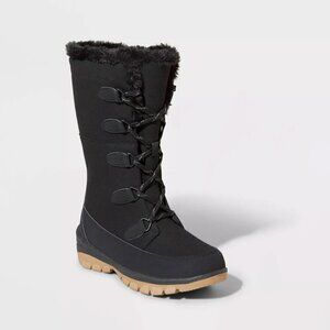 Universal Thread  Jet‎ Black Women's Carla Tall Winter Boots
